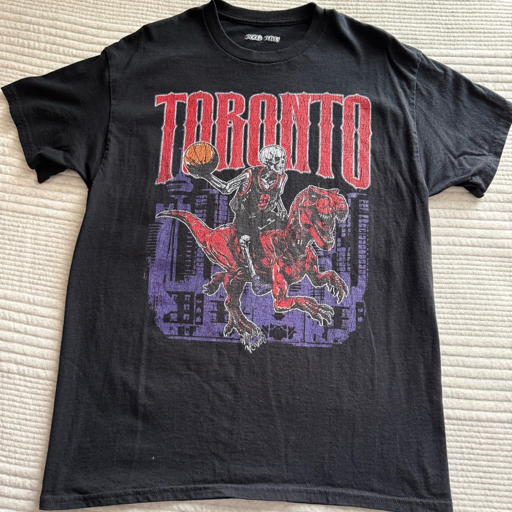 Sz L - Toronto Raptors Basketball NBA Wicked Weaves Black T Shirt